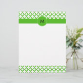 Monogrammed Kelly Green Quatrefoil Pattern (Standing Front)