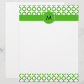 Monogrammed Kelly Green Quatrefoil Pattern (Front/Back)