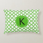 Monogrammed Kelly Green Quatrefoil Pattern