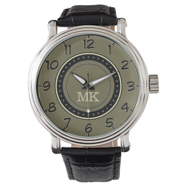 Monogrammed Khaki, Stay on Time and on Trend with  Watch (Front)