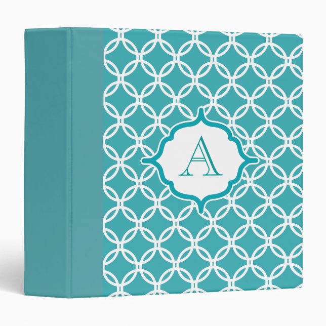 Monogrammed Lace Teal Binder (Front/Spine)