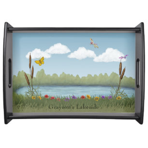 Monogrammed Lakeside Garden Serving Tray