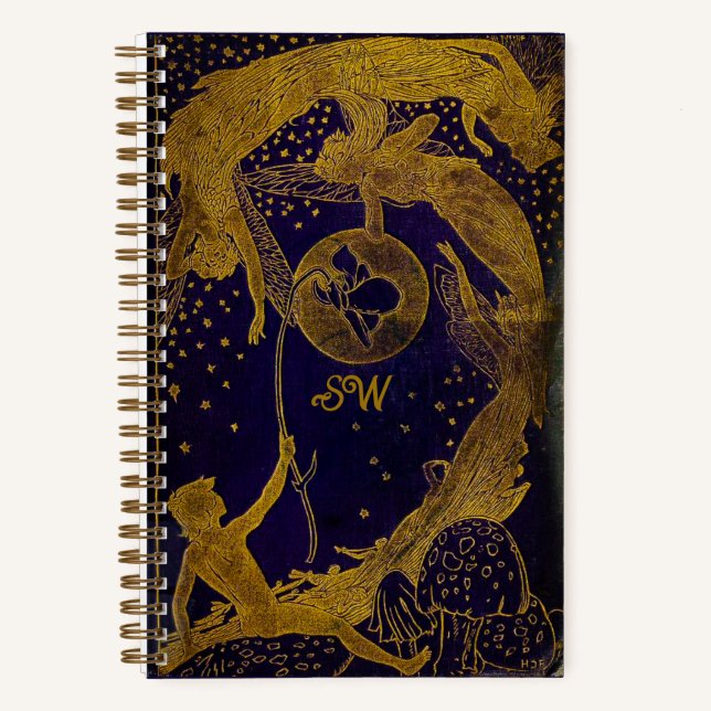 Monogrammed Lang Violet Fairy Book Dotted Journal (Front)