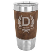 Monogrammed Laurel Wreath Design Engraved Tumbler (Front)