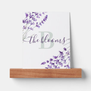 Monogrammed Lavender Picture Ledge