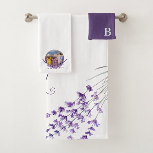 Monogrammed Lavender Towel Set