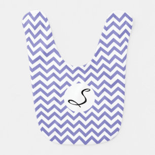 Monogrammed Lavender Zigzag Pattern Unisex Baby Bib