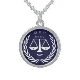 monogrammed lawyer gift sterling silver necklace