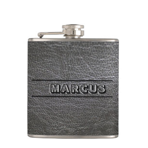 Monogrammed Leather Flask