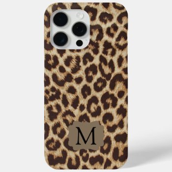 Monogrammed Leopard Print Iphone 15 Pro Max Case by ReligiousStore at Zazzle
