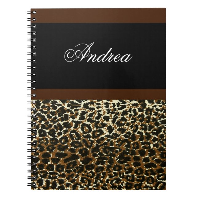 Monogrammed Leopard print notebook (Front)