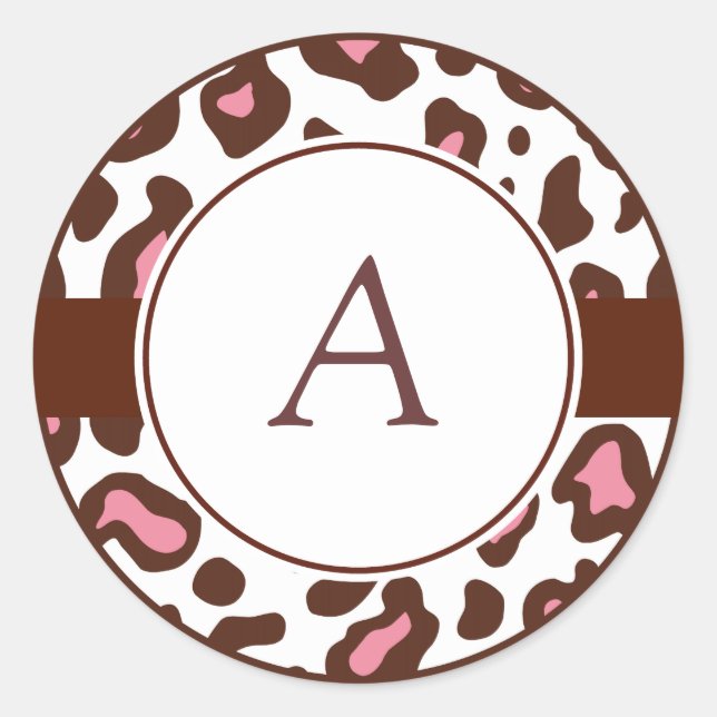 Monogrammed Leopard Print Stickers (Front)