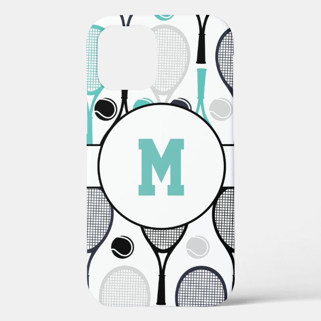 Monogrammed Letter Player Name Personalized Tennis Case-Mate iPhone Case (Back)