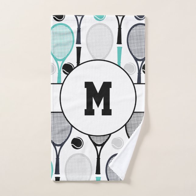 Monogrammed Letter Player Name Personalized Tennis Hand Towel (Hand Towel)