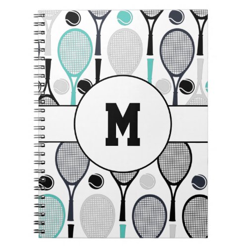 Monogrammed Letter Player Name Personalized Tennis Notebook