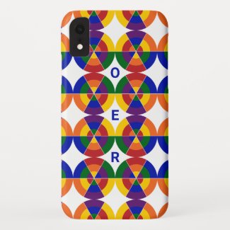 Monogrammed LGBT Pride Geometric Rainbow Pattern Case-Mate iPhone Case