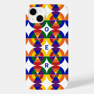 Monogrammed LGBT Pride Geometric Rainbow Pattern Case-Mate iPhone 14 Plus Case