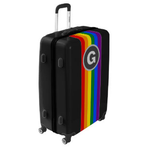 Monogrammed LGBTQ Rainbow Pride Flag Luggage