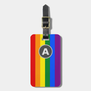 Monogrammed LGBTQ Rainbow Pride Flag Luggage Luggage Tag