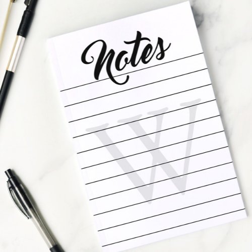 Monogrammed Lined Notes