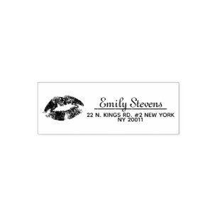 Monogrammed Lips Self-inking Stamp