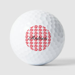 Monogrammed Lipstick kisses Golf Balls