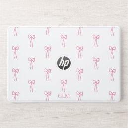 Monogrammed Little Bow Pink HP Laptop Skin