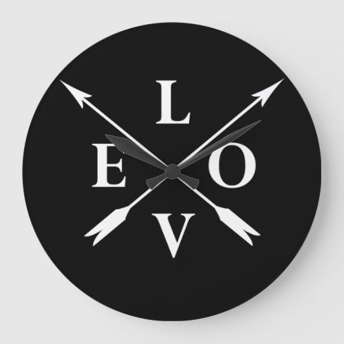monogrammed love large clock