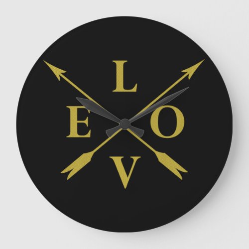 Monogrammed love large clock