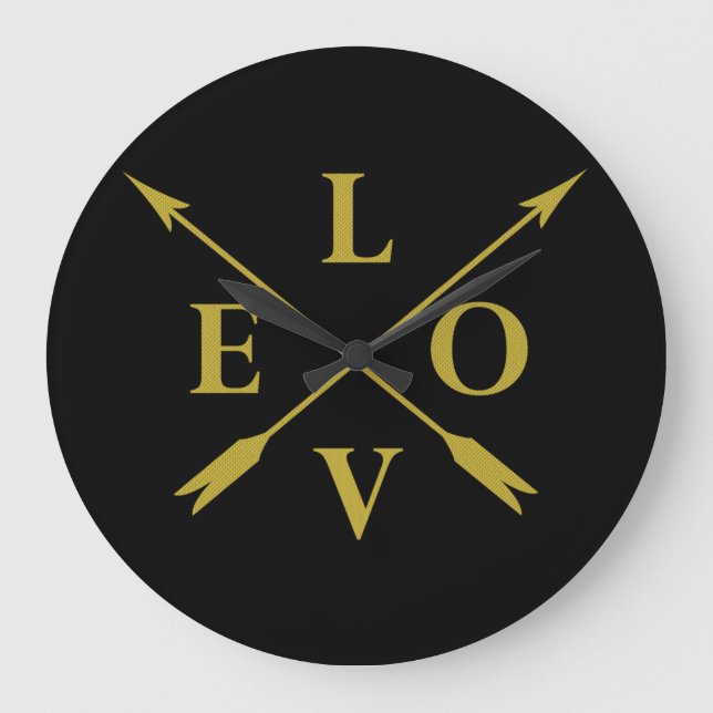 Monogrammed love large clock (Front)