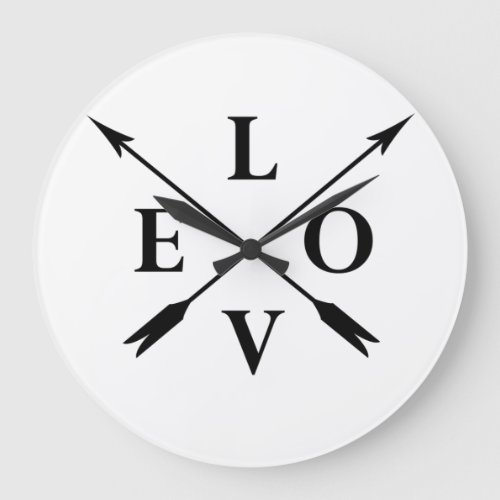 monogrammed love large clock