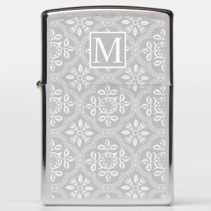 Monogrammed LRSF Thistle Damask Zippo Lighter