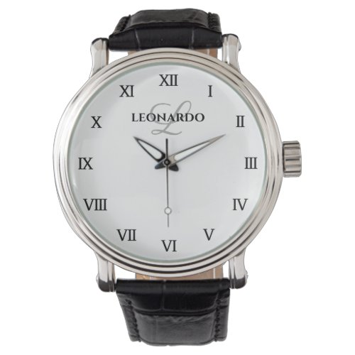 Monogrammed luxury watch gift for mens Birthday