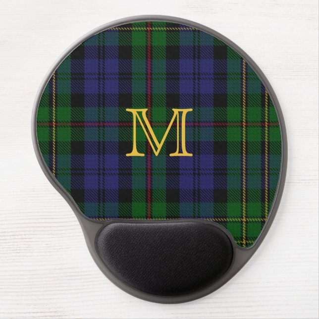 Monogrammed MacEwen Plaid Gel Mouse Pad (Front)