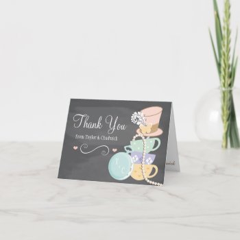Monogrammed Mad Hatter Wedding Thank You Card by OccasionInvitations at Zazzle