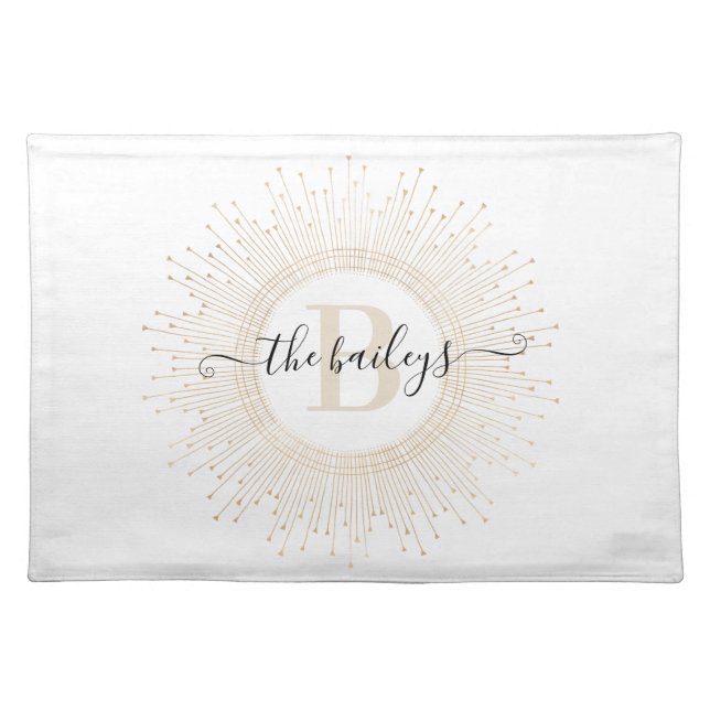 Monogrammed Mandala Frame Placemat (Front)