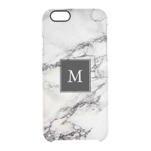 Monogrammed Marble Stone Texture Clear iPhone 66S Case