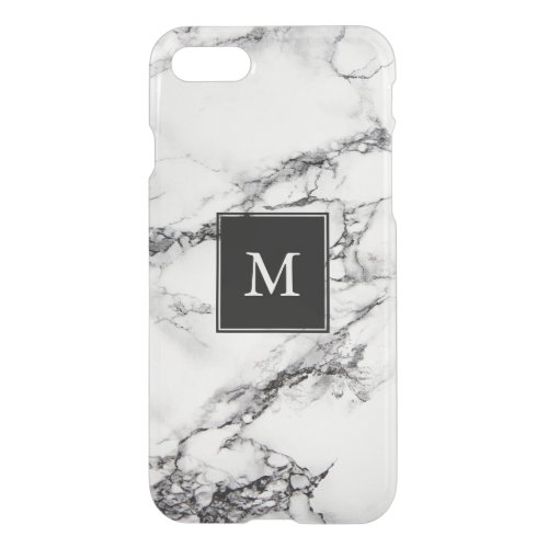 Monogrammed Marble Stone Texture iPhone SE87 Case