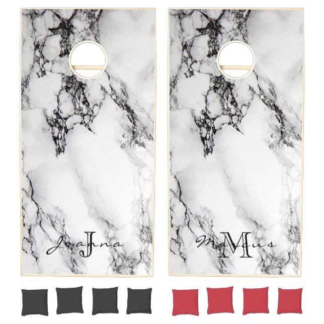 Monogrammed Marbled Cornhole Set (Set)
