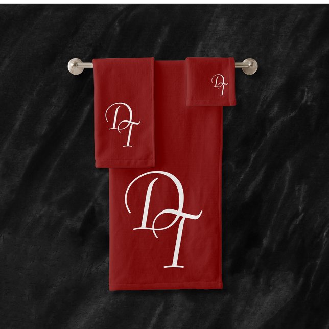 Monogrammed -  Maroon bath towel set (Creator Uploaded)