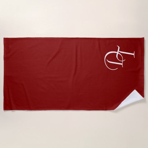 Monogrammed _  Maroon  Beach Towel