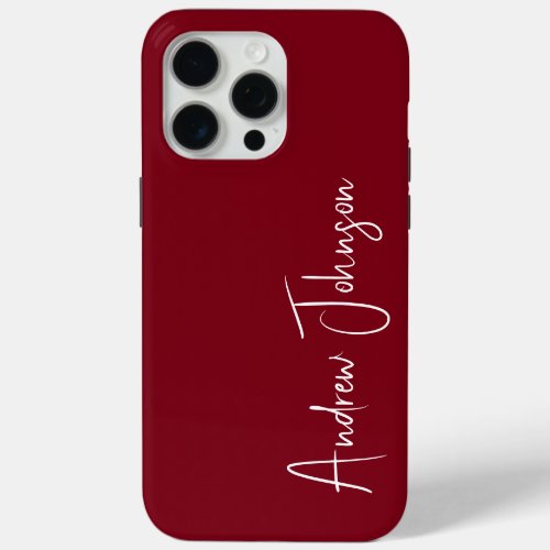 Monogrammed Maroon  iPhone 15 Pro Max Case