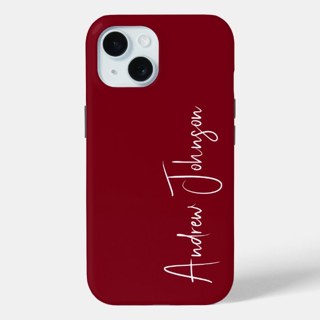 Monogrammed Maroon  Case-Mate iPhone Case (Back)