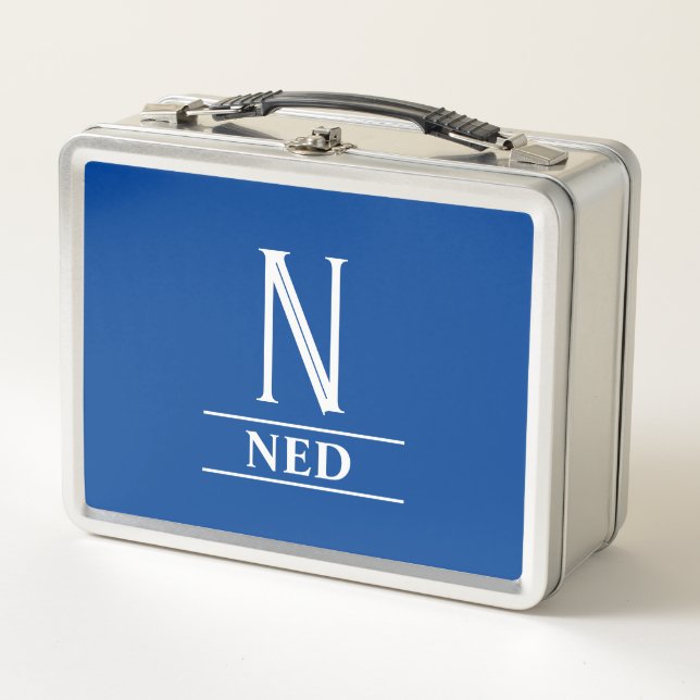 Monogrammed  metal lunch box (Front)