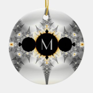 Monogrammed Metallic Silver Fractal