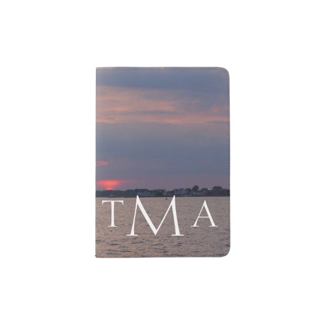 Monogrammed Metedeconk River Passport Holder (Front)