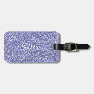 Monogrammed Minimal Line Art Colorful Purple Lugga Luggage Tag