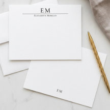 Monogrammed Minimalist Elegant Simple Black White