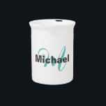 Monogrammed Minimalist Plain Modern Beverage Pitcher<br><div class="desc">Check out our modern mimalist templates.</div>