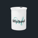 Monogrammed Minimalist Plain Modern Beverage Pitcher<br><div class="desc">Check out our modern mimalist templates.</div>